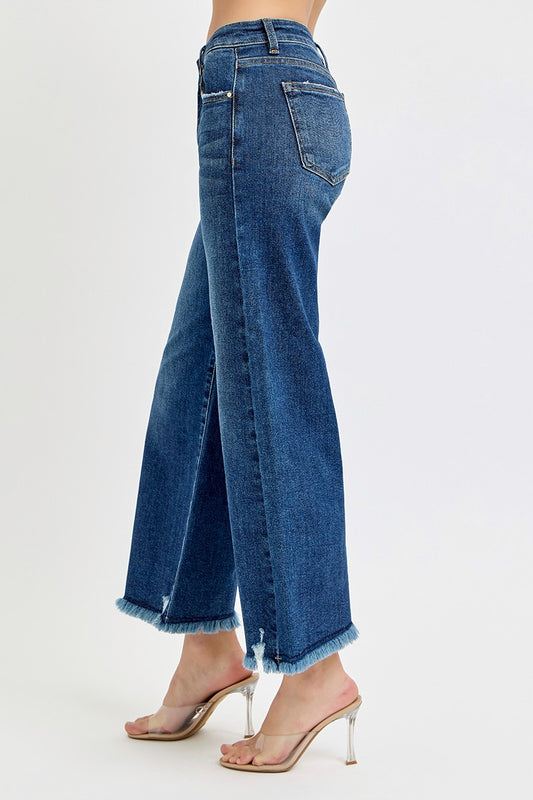The Liv - Mid Rise Crop Wide Leg Jeans