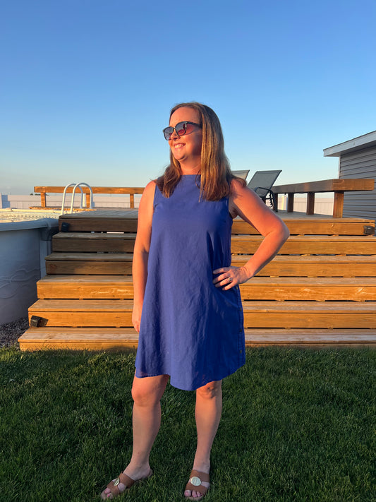 Harbor A-Line Side Button Detail Dress