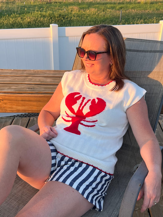Nantucket Lobster Lightweight Knit Top
