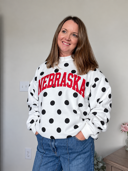 Nebraska Dot Mockneck - PREORDER