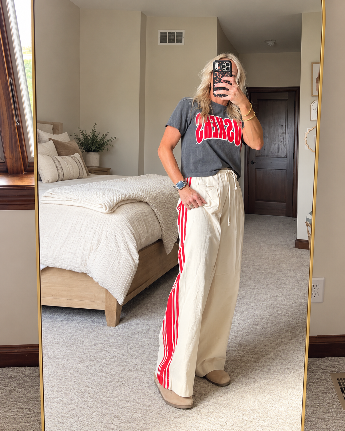 Sideline Striped Wide Leg Pants
