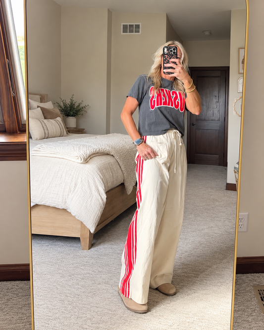 Sideline Striped Wide Leg Pants
